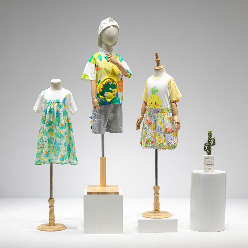 服装店儿童模特展示架橱窗半身假人偶童装店男女小孩全身模特架
