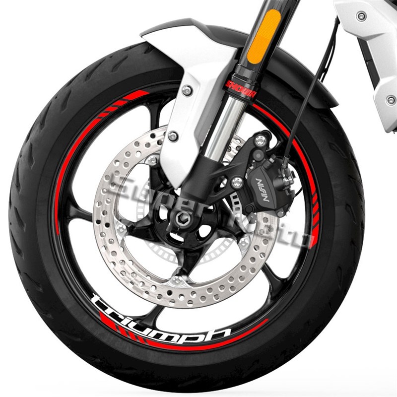 适用凯旋Trident660大青蛙765RS改装轮毂贴花老虎660反光内圈贴纸