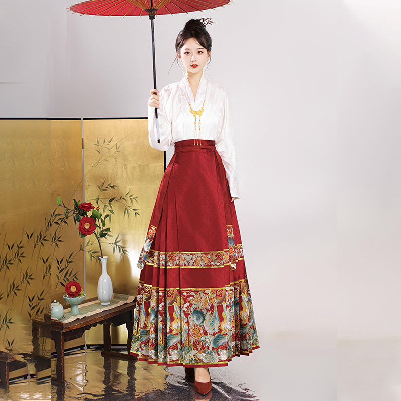 慕夏原创明制汉服【醉有钳】改良飞机袖新中式马面裙女日常套装秋