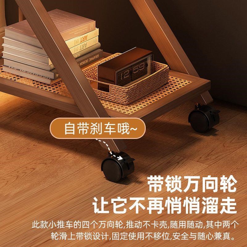 可折叠床头柜置物架茶几床边收纳沙发书架落地卧室零食小推车桌子