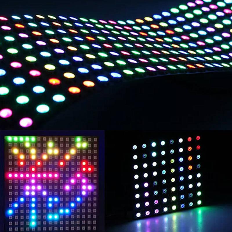 LED全彩RGB跑马幻彩像素屏广告走字屏可程式设计2812柔性矩阵雷射