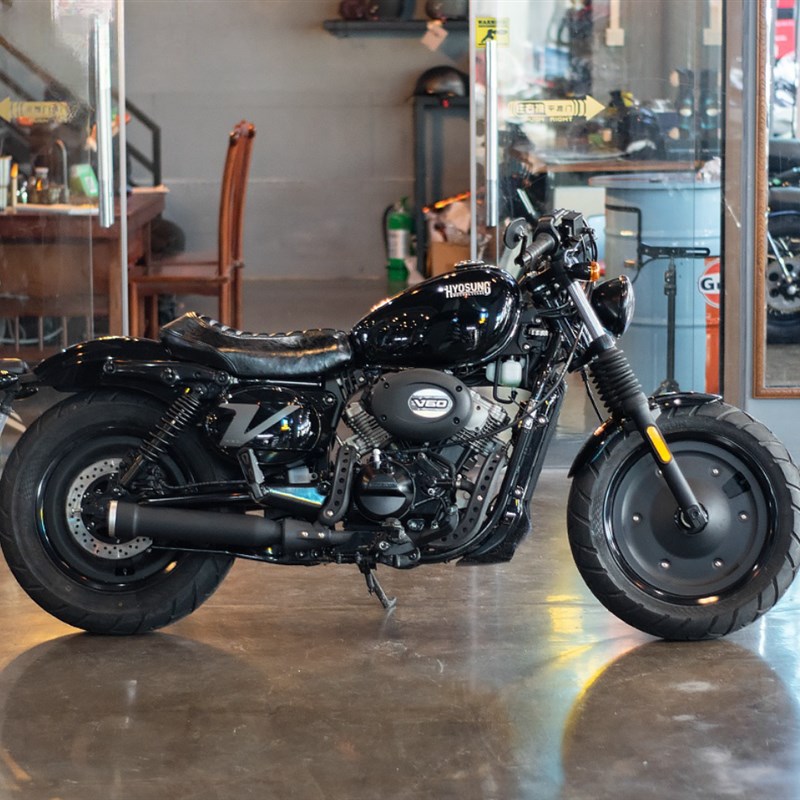 轻骑大韩GV300s摩托车改装直上马蹄声消音器消声器排气管尾段