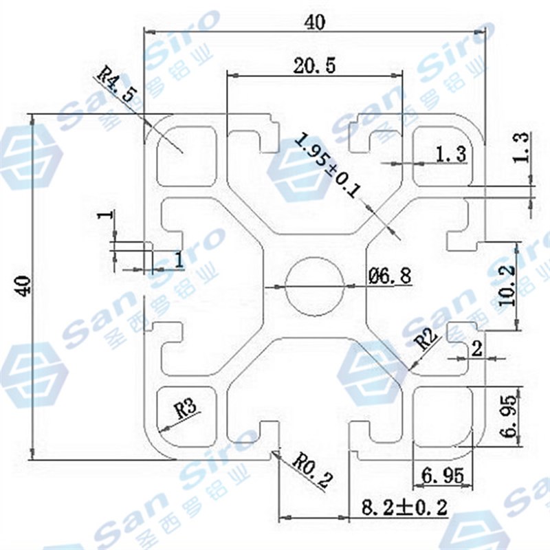 4040铝型材 标准工业欧标铝合金型材4040C铝型材口罩机铝合金框架
