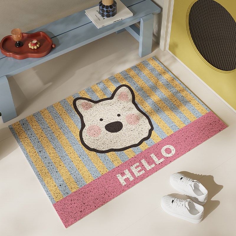 西高地小狗丝圈地垫入户门口防滑耐脏可裁剪地毯高密玄关进门脚垫
