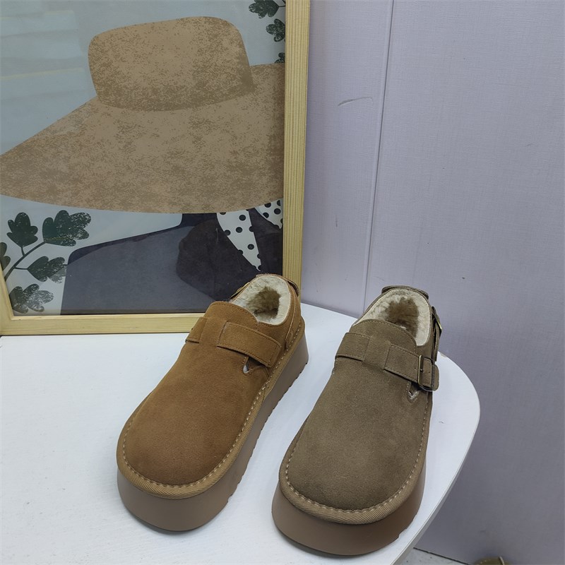 尾货处理冬季新款女棉鞋断码增高厚底保暖加厚雪地面包勃肯休闲鞋