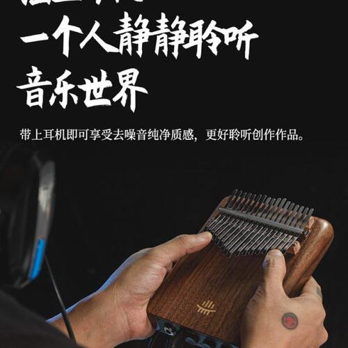 鲁儒拇指琴17音卡林巴琴电箱款可手机录音自带混响手指琴专业乐器