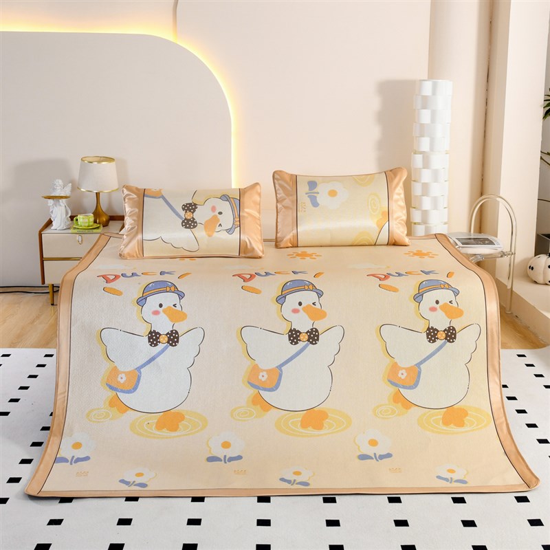 可定制夏季冰丝席双面加厚藤席折叠学生宿舍空调软席子卡通凉席新