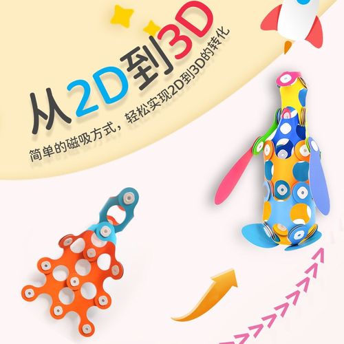 3D立体软积木磁力片几何拼装345儿童早教女孩手工创作DIY六一礼物