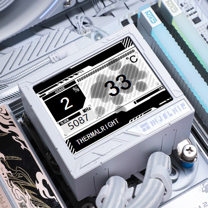 利民MJOLNIR VISION雷神之锤360白色一体式水冷散热器IPS液晶大屏