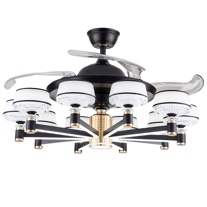 新款客厅灯风扇吊扇灯新中式饭厅卧室隐形电风扇一体吊灯大厅吸顶