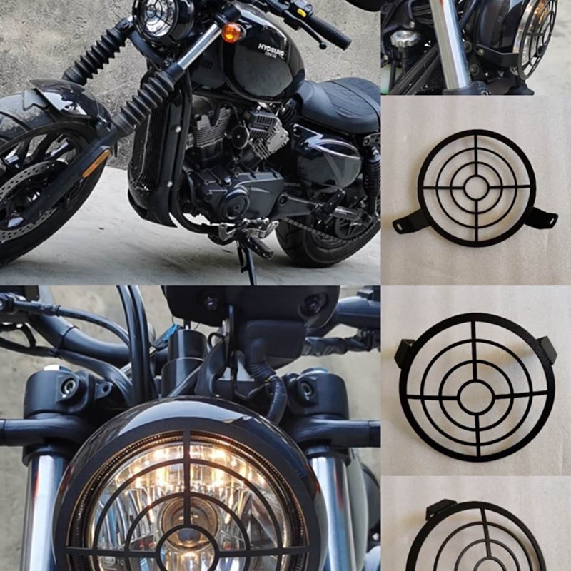 现货适用轻骑gv300改装大灯网 护罩大灯保护网