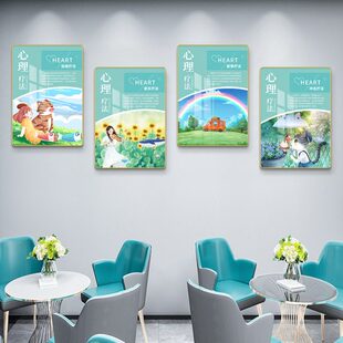 心理咨询室挂图布置心理诊所心理疗法介绍墙面装饰画学校心理挂画