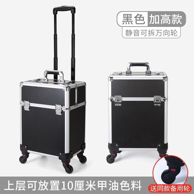 大容量拉杆化妆箱专业美甲纹w绣美发收纳箱带轮子彩妆跟妆师工具