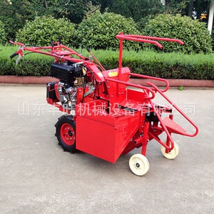 手扶式小块地大马力单行玉米收获机 玉米收获粉碎秸秆还田机
