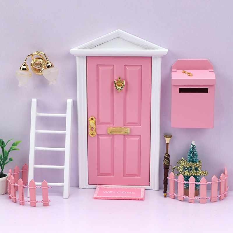 1:12迷你娃娃屋家具配件OB11娃娃用彩色木门梯子围栏邮箱微缩场景,特色手工艺,其他特色工艺品,淘宝优惠券,粉丝福利购,淘宝优惠卷