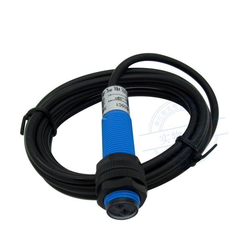 M12光电开关传感器E3F1-DS5C4漫反射三线NPN PNP 常开 常闭12V24V