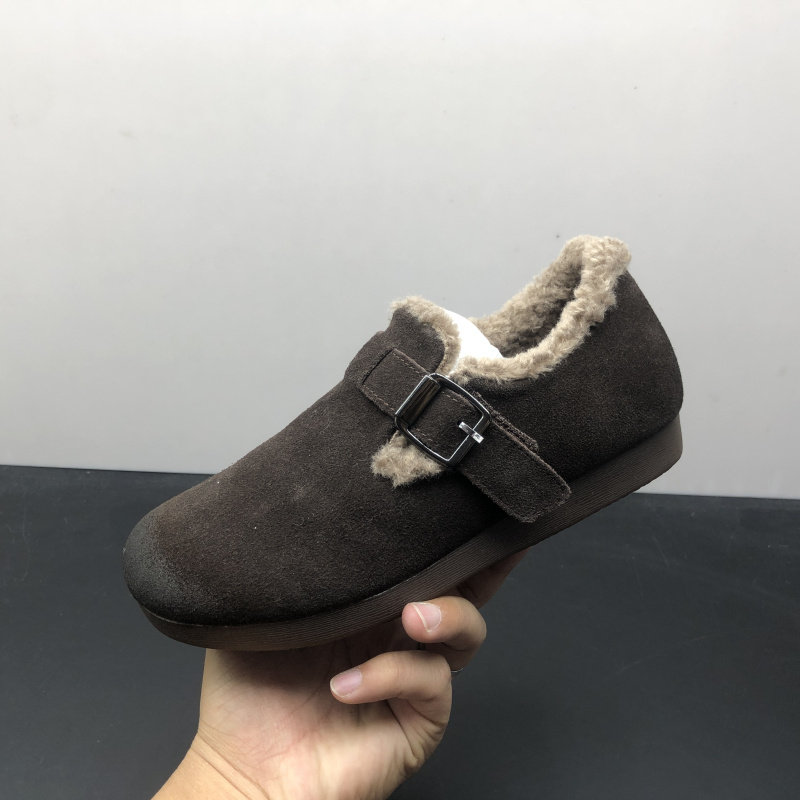 工厂清仓处理2020秋款真皮女鞋平底深口羊毛里深口磨砂皮女单鞋