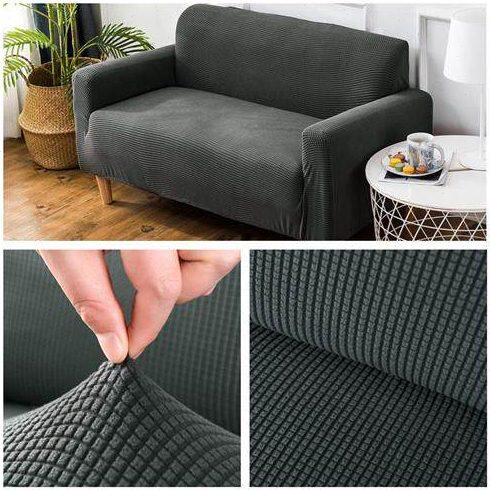 ZJ05现代简约懒人沙发套罩全包套米白色单人弹力梳化笠一体式