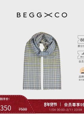 【新年礼物】Begg X Co Wispy男女同款纯羊绒淡彩色苏格兰围巾