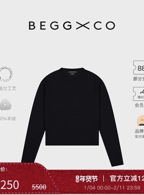 【秋冬系列】Begg x Co Coucou女士纯羊绒黑色苏格兰库库毛衣