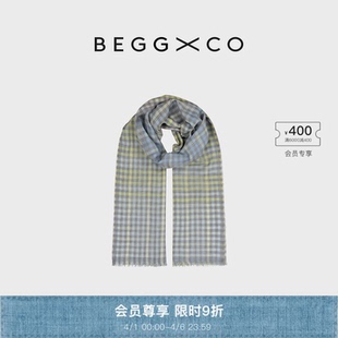 Wispy男女同款 纯羊绒淡彩色苏格兰围巾 早春新品 Begg