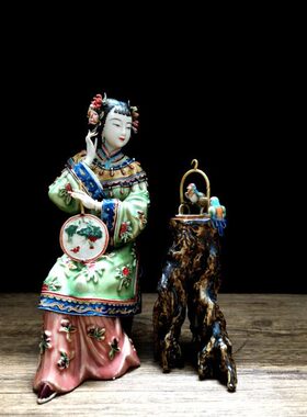 陶瓷工艺品家居摆设 石湾公仔新房礼品饰品艺术客厅仕女摆件 深闺