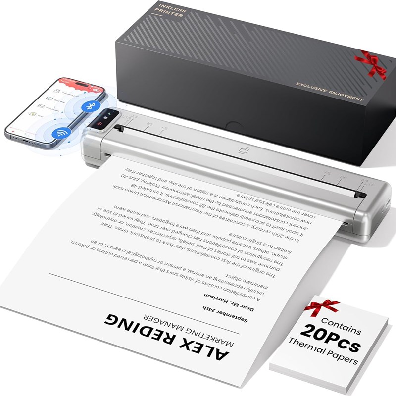 Q302热敏打印机a4专用小型远程打印K手机反向充电prnter