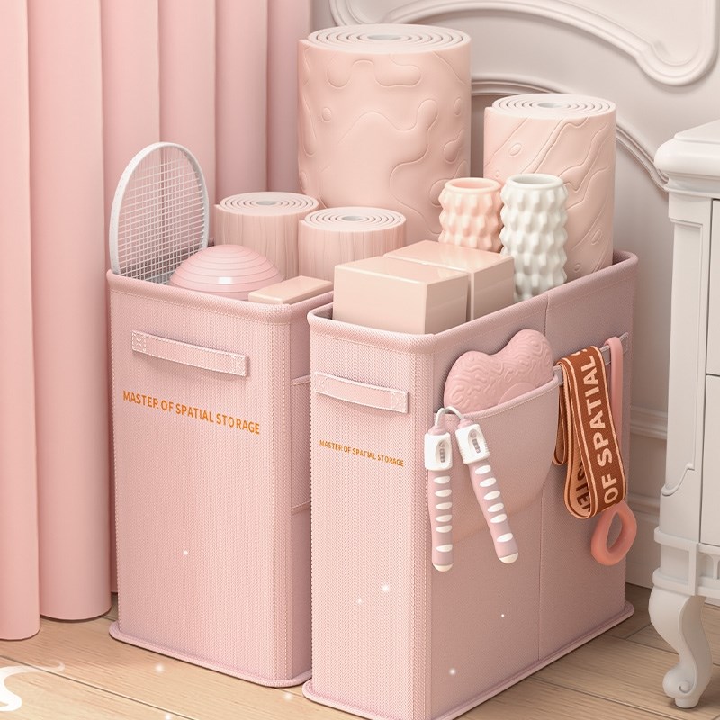 瑜珈垫收纳e神器健身房置物架子家用工具收纳筒运动健身器材收纳