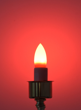 红色灯泡led蜡烛长明神台莲花灯供佛拜佛财神灯eQ14e27螺口结婚房