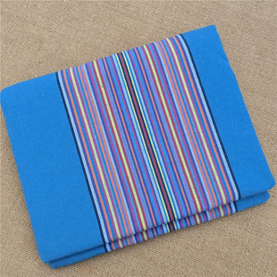 加厚老式土布床单k老粗布被单100%色织睡单单人双人三件套被套被