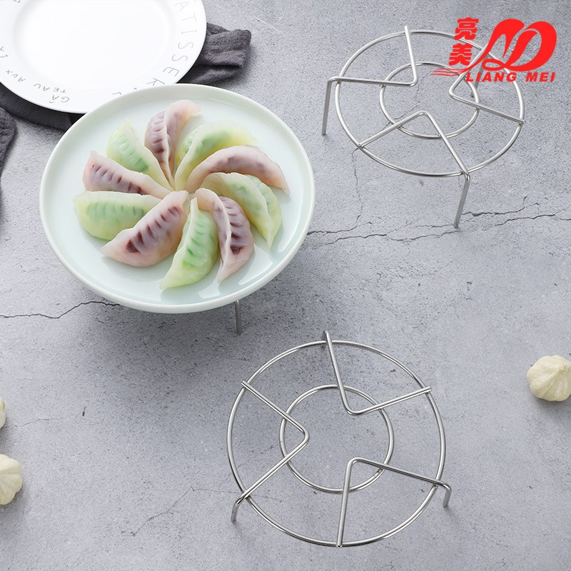 无磁不锈钢4厘蒸架厨房三脚隔热隔水H圆形高脚蒸菜蒸饭蒸鱼架子批