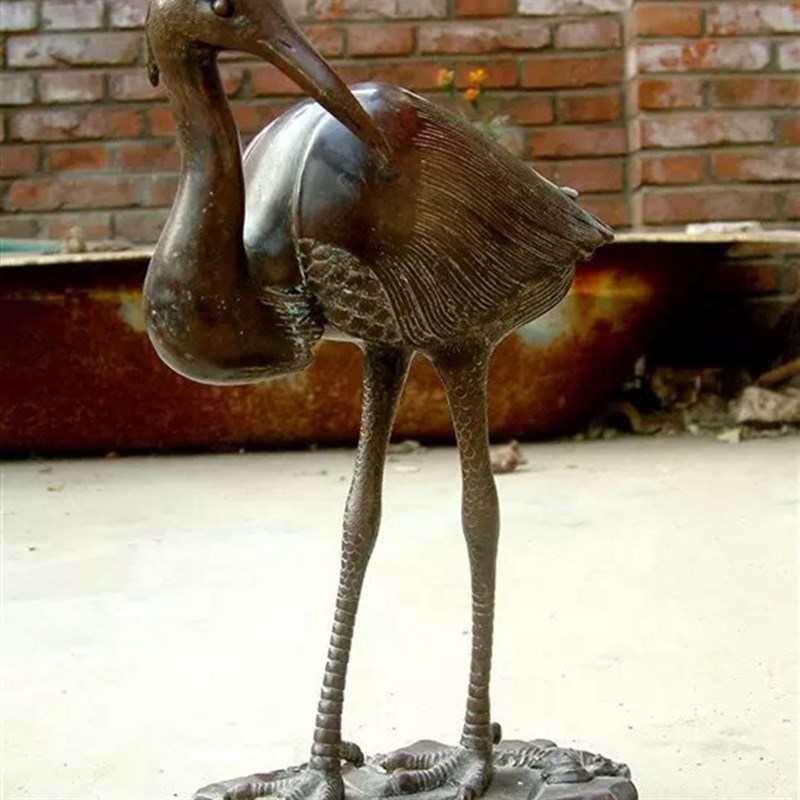 铸铜鹤摆件龟鹤延年 p乔迁新居铜鹤礼品 天长地久欢迎鹤摆件