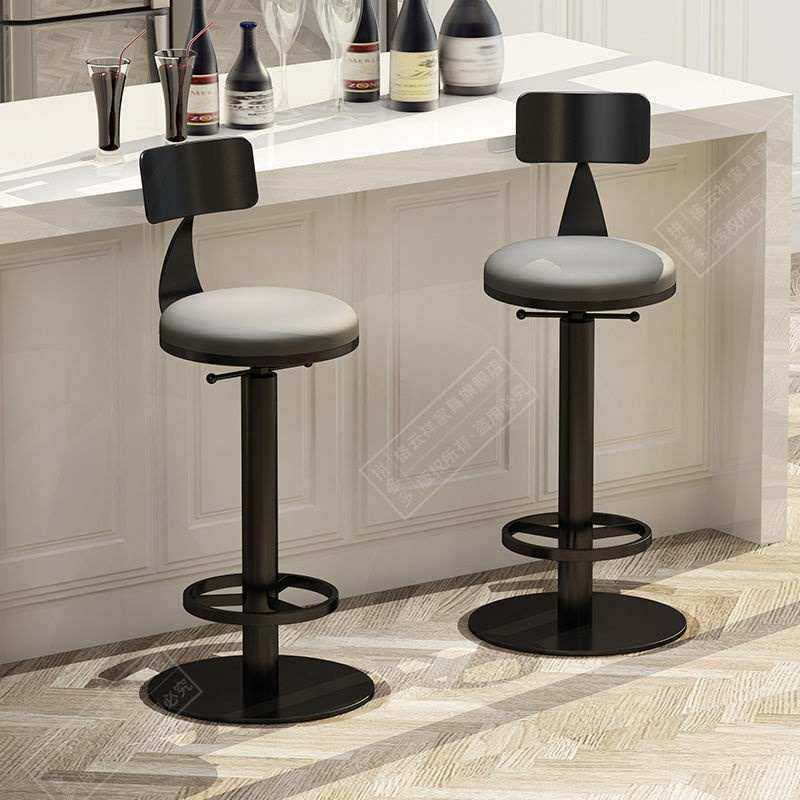 吧椅简约家用靠i背吧台椅酒吧前降高脚椅旋转吧凳吧台高脚凳可升