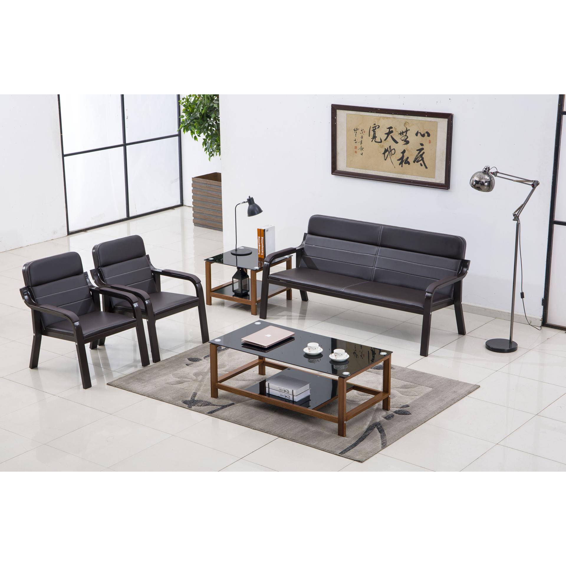 商务会客排椅办公沙发三人位休息椅等候椅公共会议连排长条椅简约