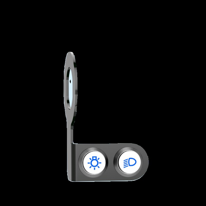 摩托电动车通用改装开关大灯变光喇叭双闪射灯防水金属支架二合一