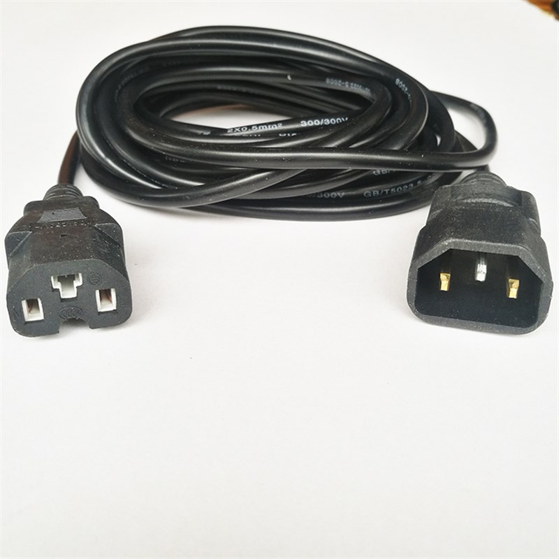 电动摩托电瓶车充电输出连接线品字插头公母充电器输出加长延长线