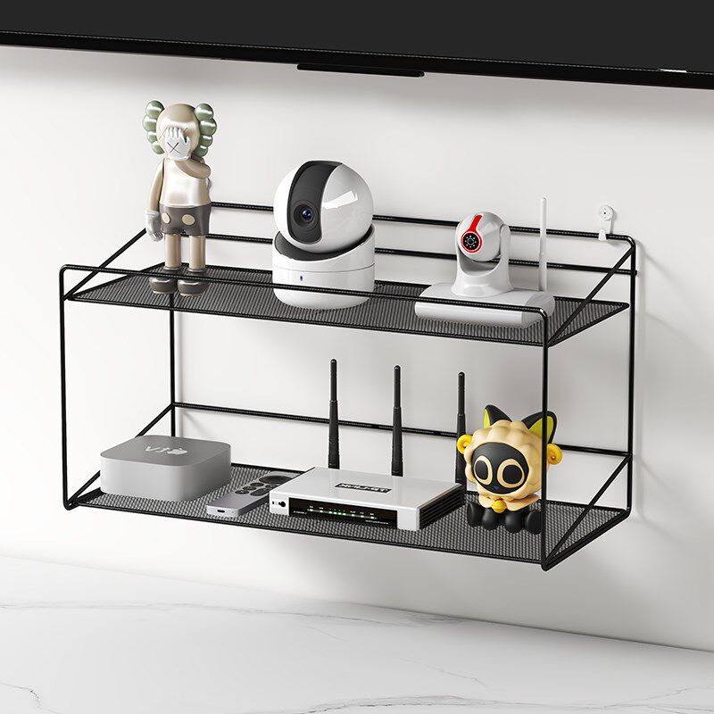 路由器置物架电视机顶盒摄像头放置架壁挂墙上免打孔墙壁收纳盒