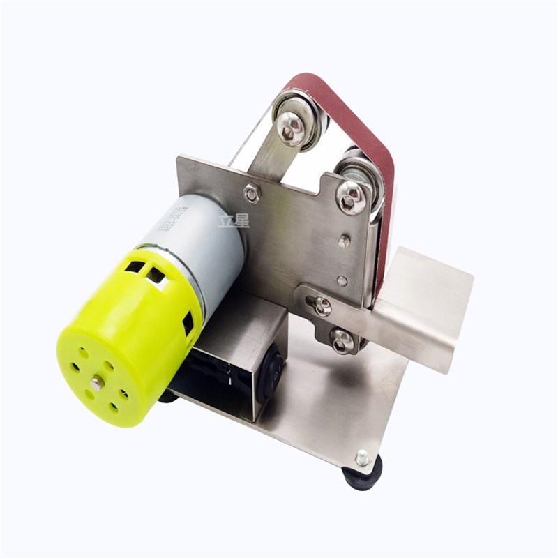 微小型迷你电动砂带机抛光电动打磨机开刃机磨刀机DIY台式沙磨机