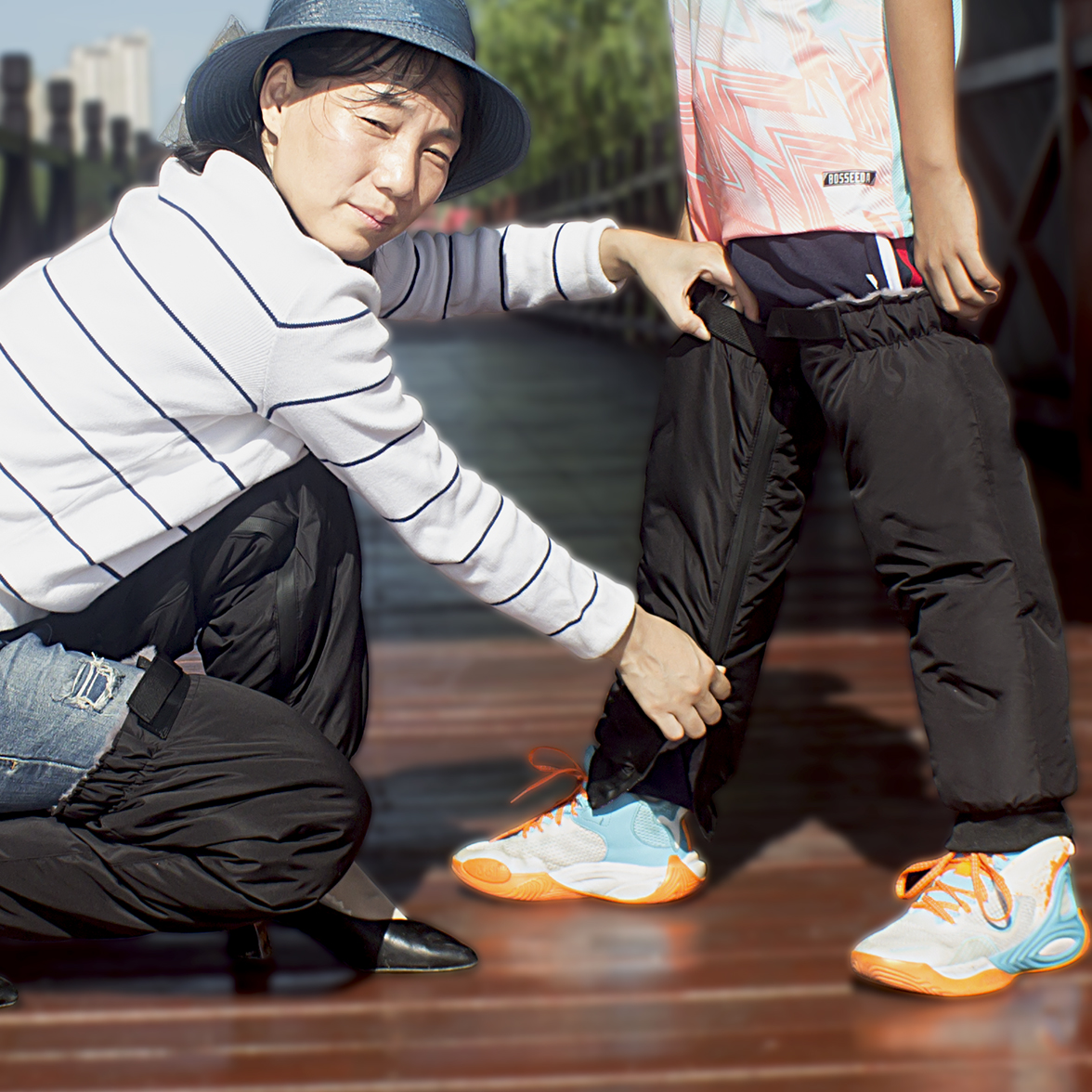 儿童羽绒护膝男女冬季保暖膝盖防风挡风电瓶电动摩托车羽绒腿套