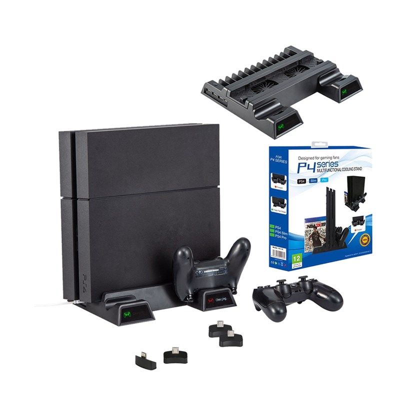 PS4/SLIM/PRO多功能风扇散热支架碟架 PS4散热风扇底座手柄配件