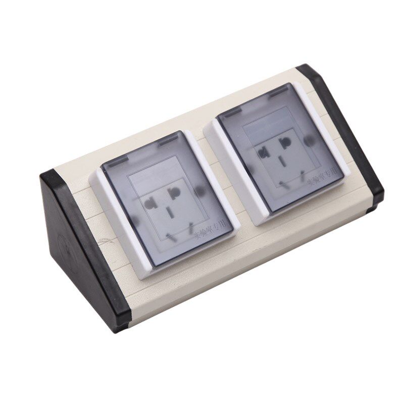 实验台插座化验室透明防水防尘电源盒通风柜配件铝合金PP钢岛型