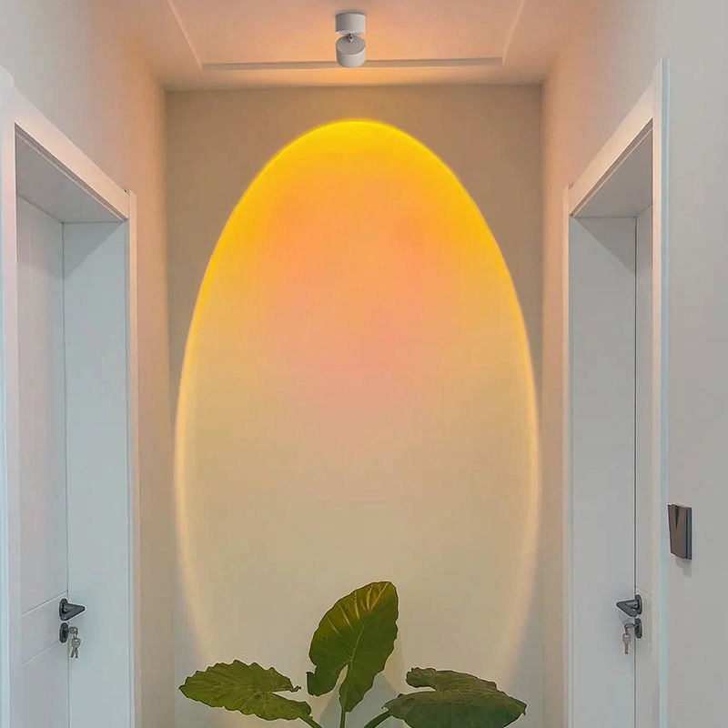 网红射灯洗墙可调角度玄关照画背景墙店铺商用明装日落夕阳氛围灯