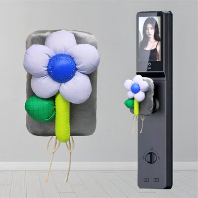 智能锁密码指纹锁卡通门把手套入户门锁方形把手防撞防静电保护套