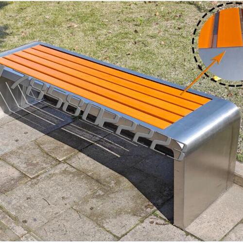 公园椅户外长椅庭院不锈钢防腐木长条凳休闲室外广场小区公共座椅