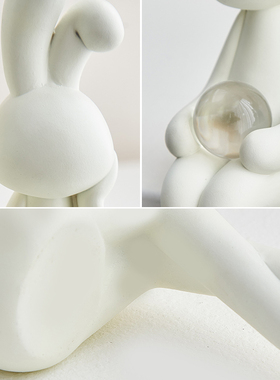 奶油风坐姿摆件轻奢高档客厅电视柜酒柜M高级感新家居软装饰品