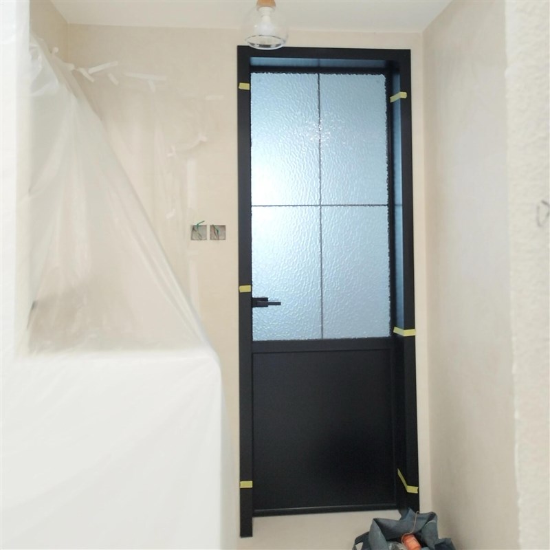 极窄卫生间门厕所厨房阳台玻璃平开门半铝板铝合R金洗手间推拉移