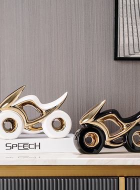 陶瓷机车机车摆件轻o奢高档客厅家居玄关餐边电视柜酒柜装饰品