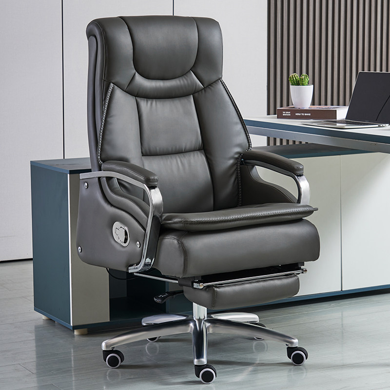 椅办公椅久坐办公室椅子可躺D真皮大班椅午睡家用带按摩