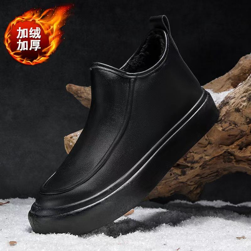 加绒加厚冬季真皮马丁靴男鞋新款男士休闲皮鞋靴子韩版高帮男棉鞋