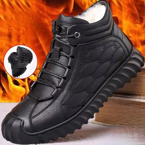 加绒加厚冬季真皮马丁靴男鞋新款男士休闲皮鞋靴子韩版高帮男棉鞋